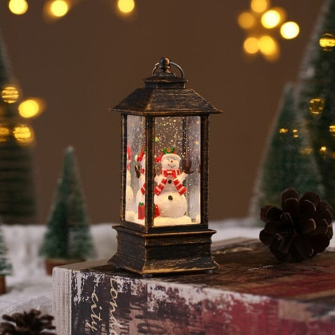 Cordless Retro Santa Claus LED Lantern with Snowfall Effect, Compact design, 3D Model