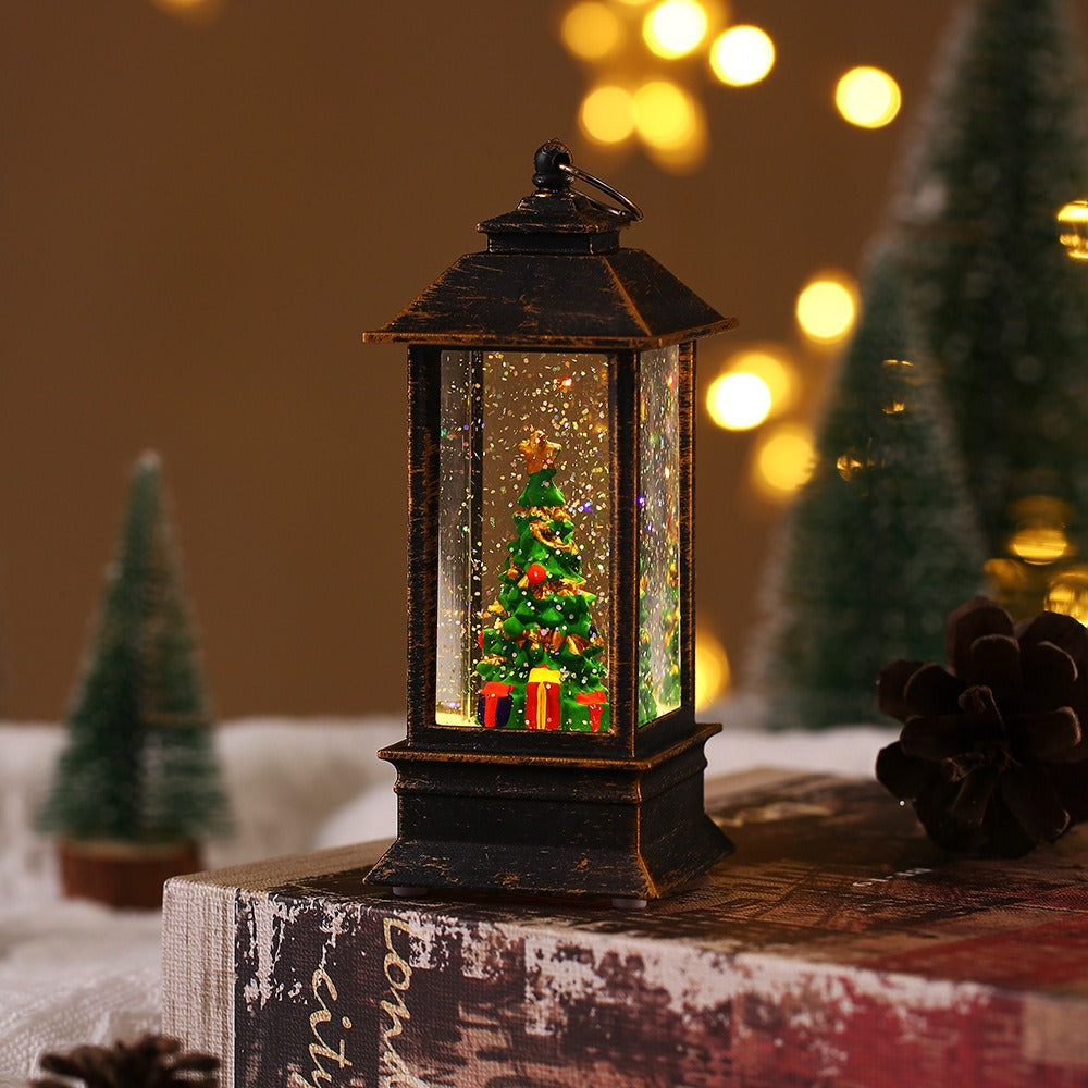 Cordless Retro Santa Claus LED Lantern with Snowfall Effect, Compact design, 3D Model