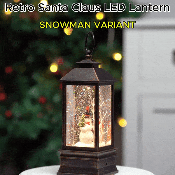 Cordless Retro Santa Claus LED Lantern with Snowfall Effect, Compact design, 3D Model