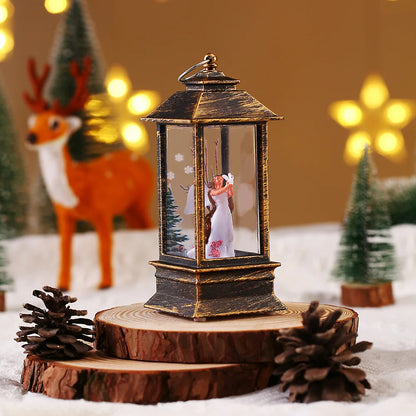 Cordless Retro Santa Claus LED Lantern with Snowfall Effect, Compact design, 3D Model