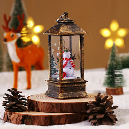 Cordless Retro Santa Claus LED Lantern with Snowfall Effect, Compact design, 3D Model