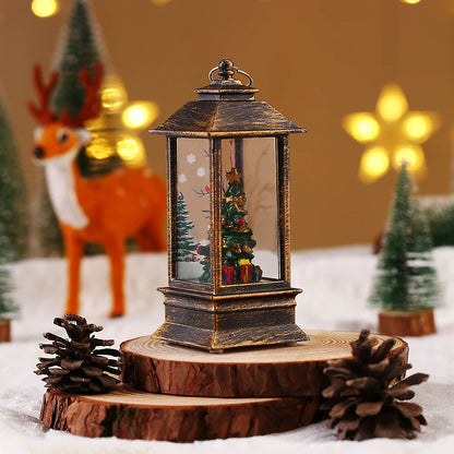 Cordless Retro Santa Claus LED Lantern with Snowfall Effect, Compact design, 3D Model