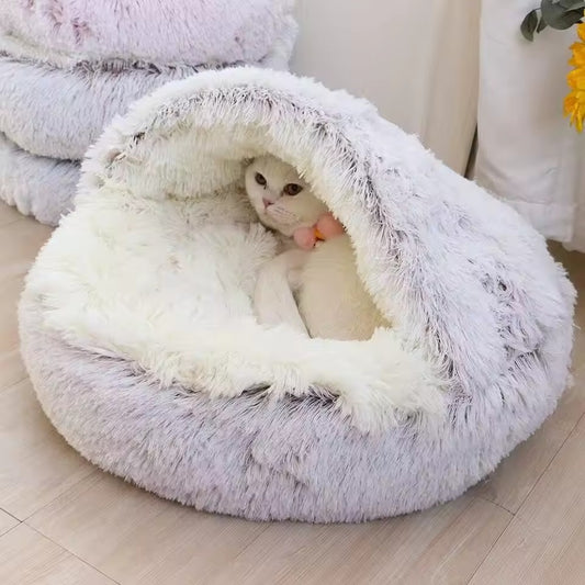 Cozy Bed for Dogs and Cats with Plush Soft Material, Self-Warming Insulation