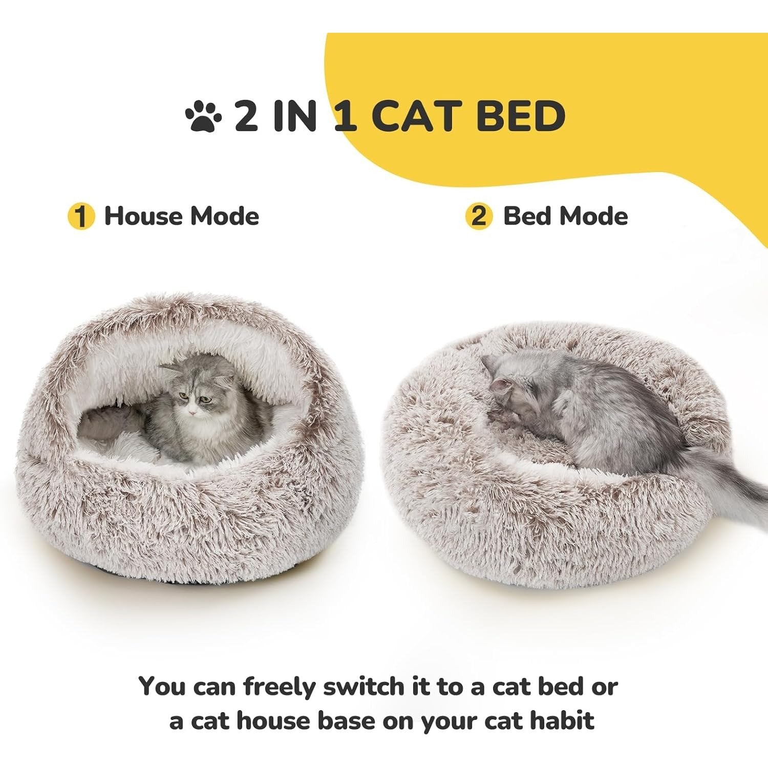 Cozy Bed for Dogs and Cats with Plush Soft Material, Self-Warming Insulation