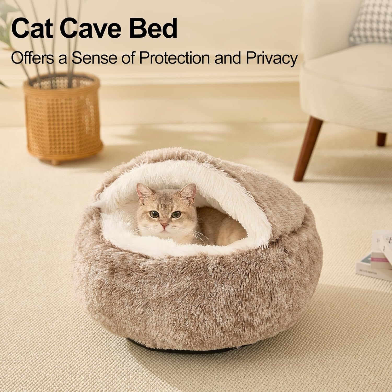 Cozy Bed for Dogs and Cats with Plush Soft Material, Self-Warming Insulation