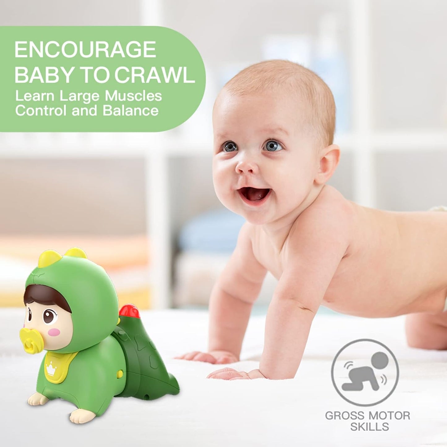 Crawling Baby Doll Toy with Music Light Interactive Educational Walking Dancing Sensory Toys Tummy Time Educational Toy For Toddlers