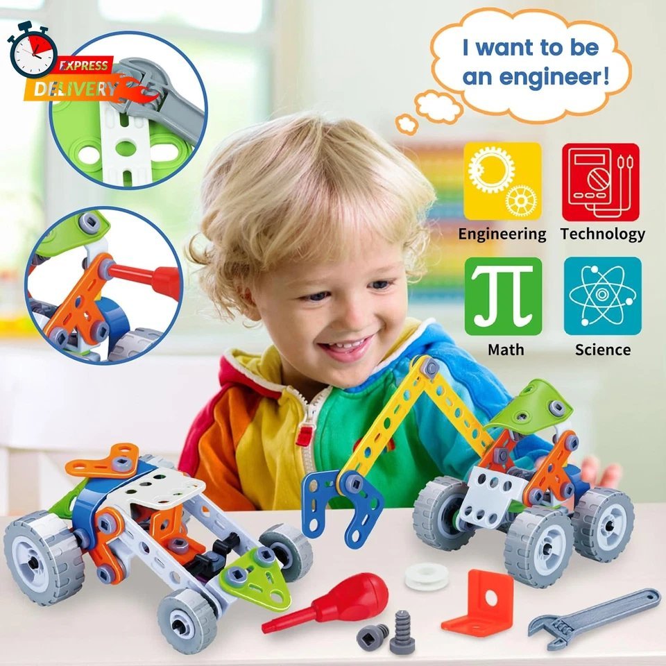 Creative Builder Playset – Educational Construction Toy with Storage Box, Easy Assembly, Safe for Kids Ages 3+
