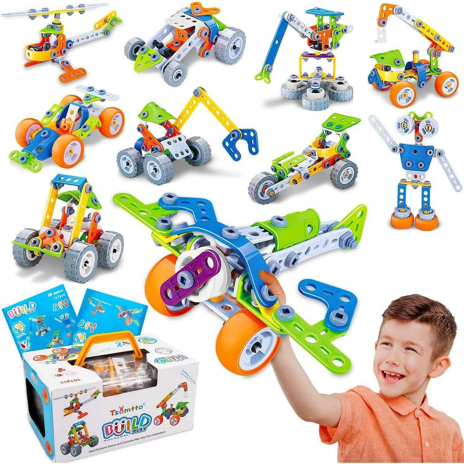 Creative Builder Playset – Educational Construction Toy with Storage Box, Easy Assembly, Safe for Kids Ages 3+