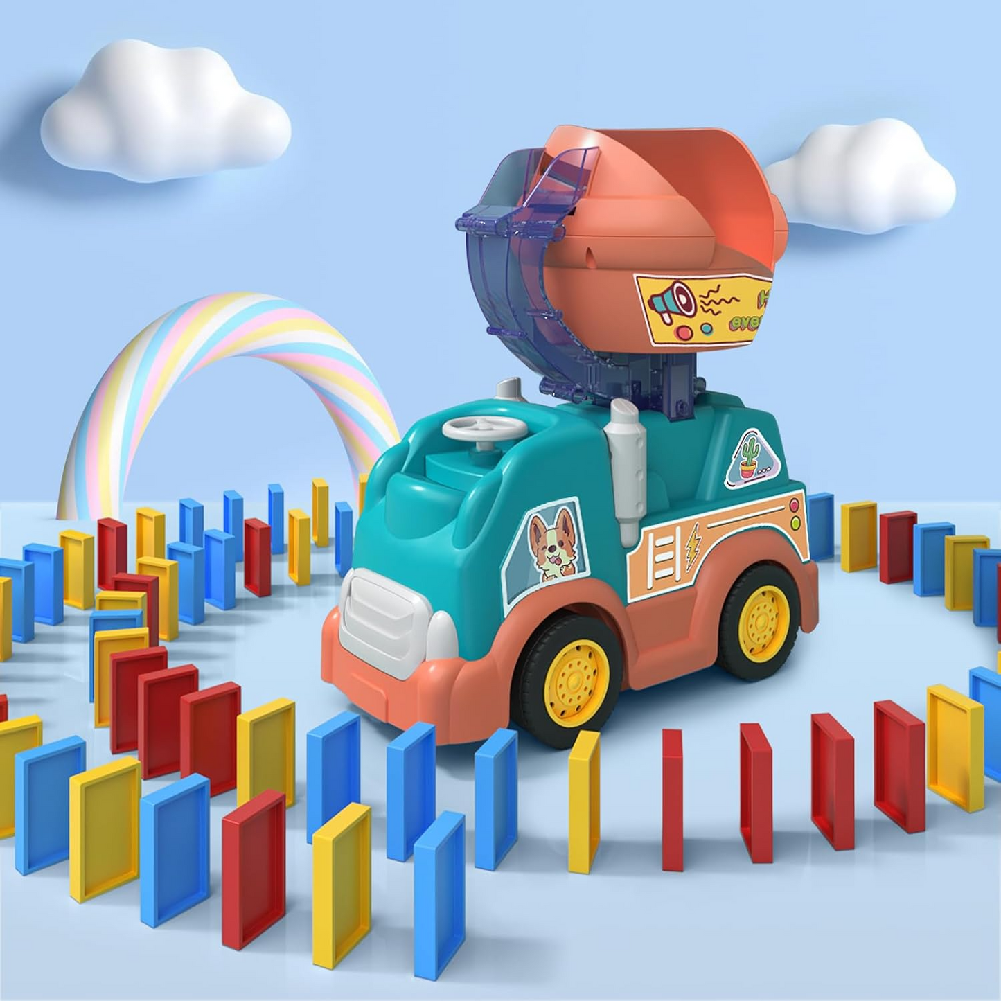 Creative Domino Train – Automatic Laying Domino Toy with Colorful Bricks, Safe for Ages 1+