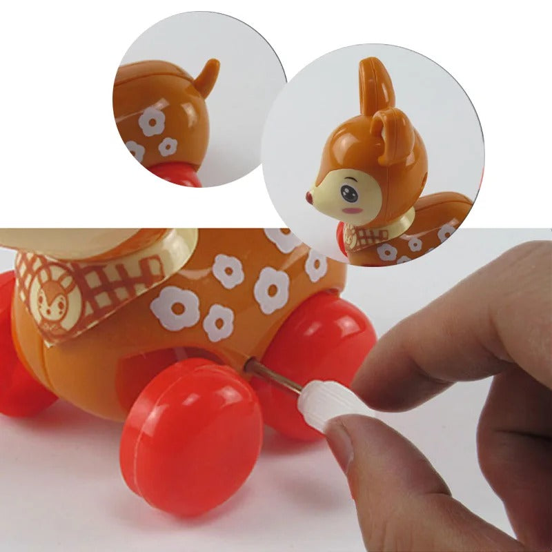 Cute Cartoon Deer Wind Up Toy – No Batteries Needed, Compact and Portable, Safe for Ages 3+