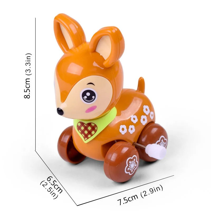 Cute Cartoon Deer Wind Up Toy – No Batteries Needed, Compact and Portable, Safe for Ages 3+