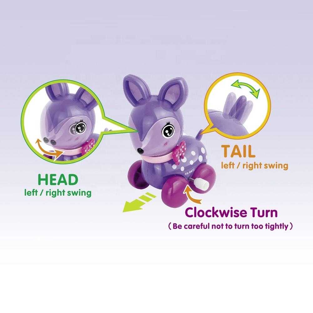 Cute Cartoon Deer Wind Up Toy – No Batteries Needed, Compact and Portable, Safe for Ages 3+