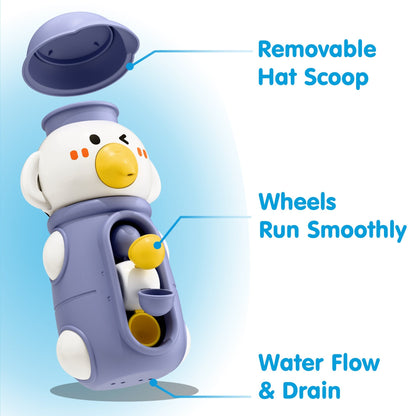 Cute Elephant & Duck Bath Toy, Safe for Kids with Spinning Waterwheel, Easy Suction Cup Setup