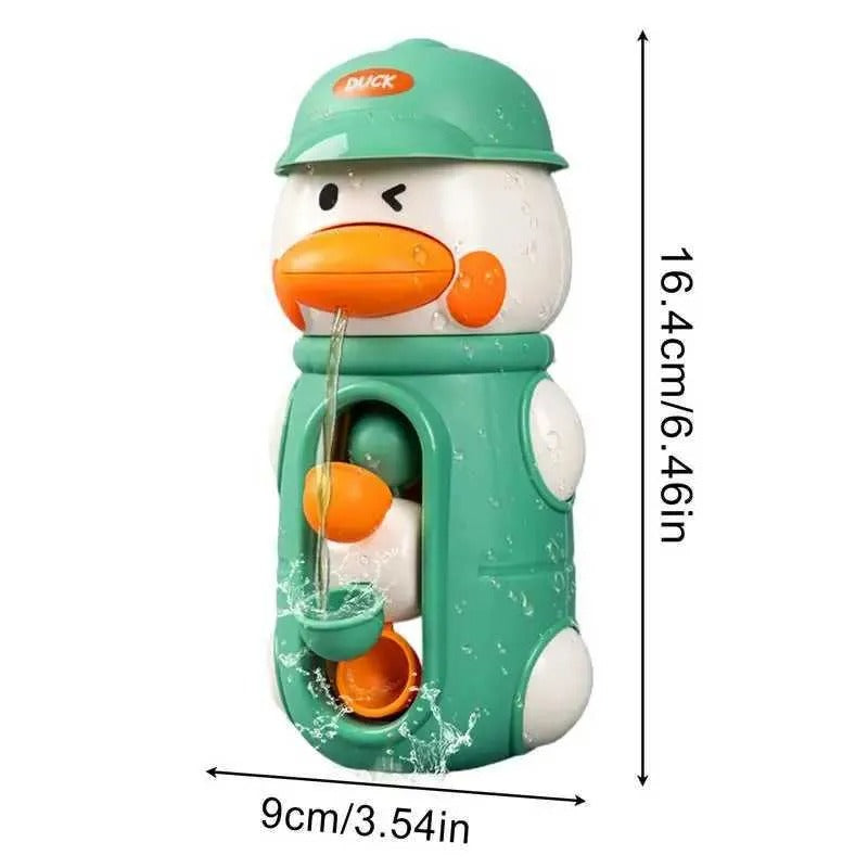 Cute Elephant & Duck Bath Toy, Safe for Kids with Spinning Waterwheel, Easy Suction Cup Setup