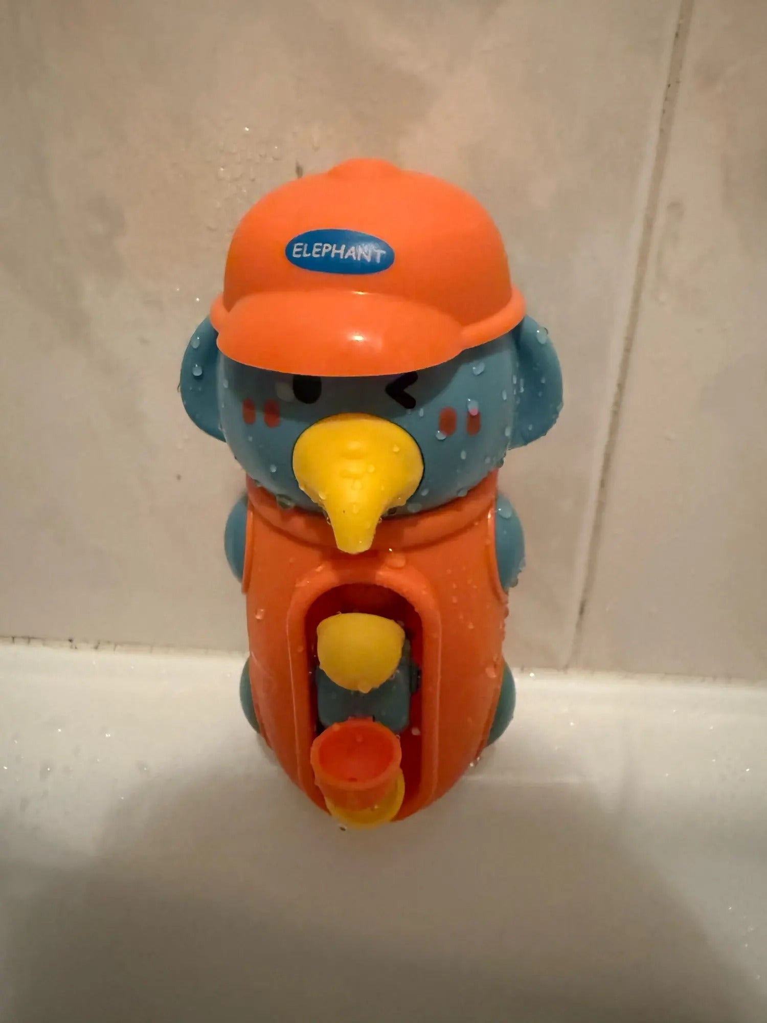 Cute Elephant & Duck Bath Toy, Safe for Kids with Spinning Waterwheel, Easy Suction Cup Setup