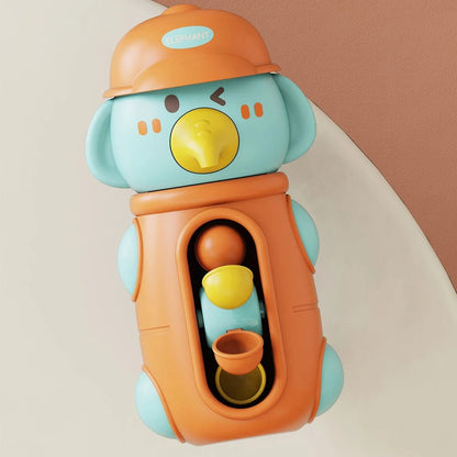 Cute Elephant & Duck Bath Toy, Safe for Kids with Spinning Waterwheel, Easy Suction Cup Setup
