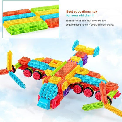 DIY Bristle Building Blocks with Creative STEM Construction Set for Kids, Easy to Build, Safe for Ages 3+