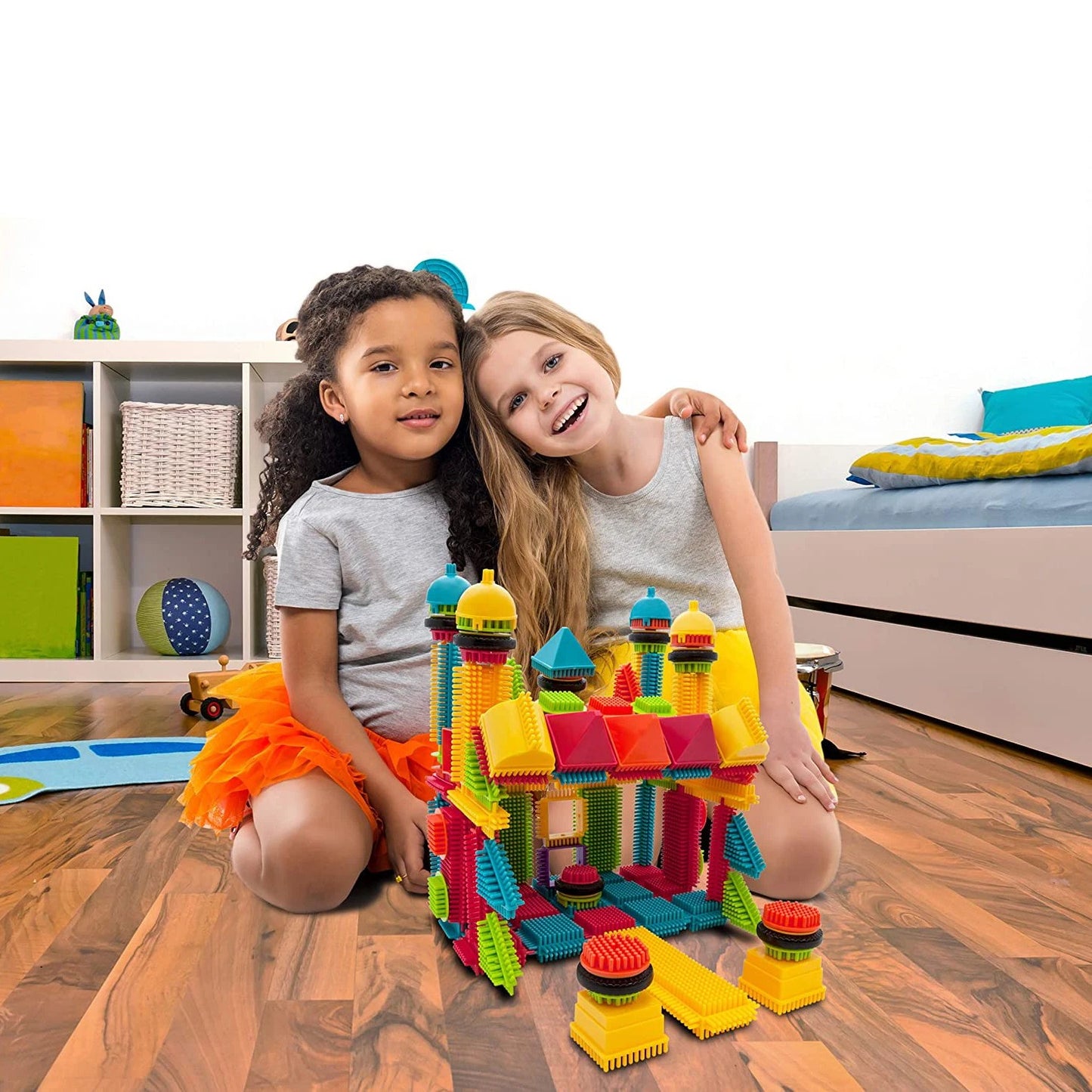 DIY Bristle Building Blocks with Creative STEM Construction Set for Kids, Easy to Build, Safe for Ages 3+