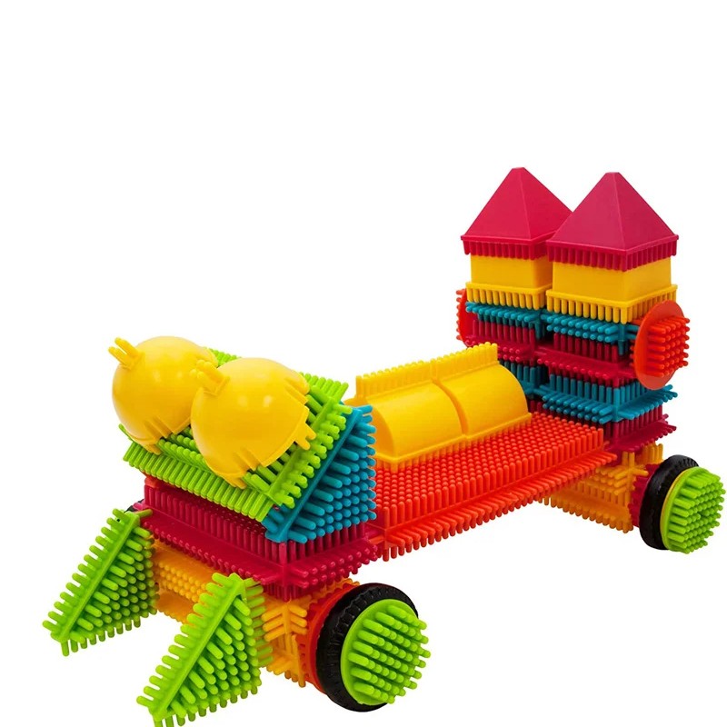 DIY Bristle Building Blocks with Creative STEM Construction Set for Kids, Easy to Build, Safe for Ages 3+