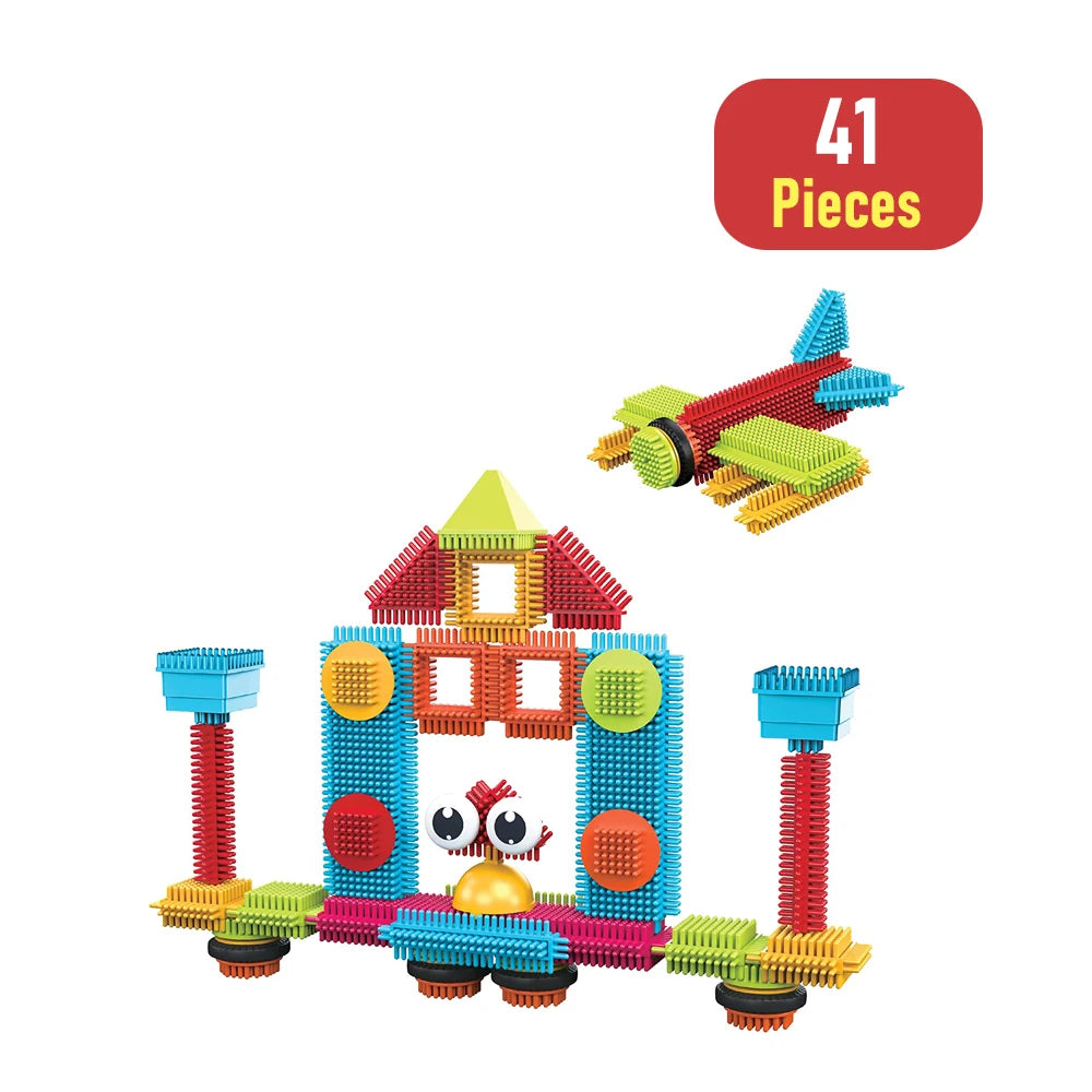DIY Bristle Building Blocks with Creative STEM Construction Set for Kids, Easy to Build, Safe for Ages 3+