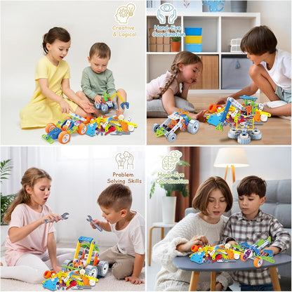 DIY Construction Building Blocks Toy Set with Hands-On Logical Thinking and Creative Engineering Learning Kit, Safe for Ages 3+