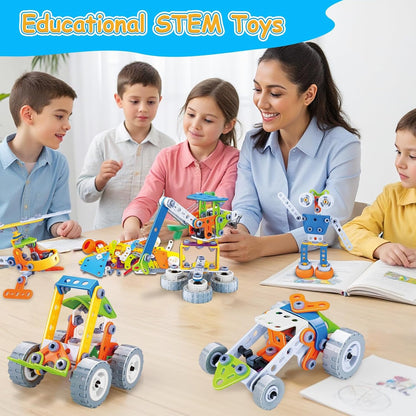 DIY Construction Building Blocks Toy Set with Hands-On Logical Thinking and Creative Engineering Learning Kit, Safe for Ages 3+