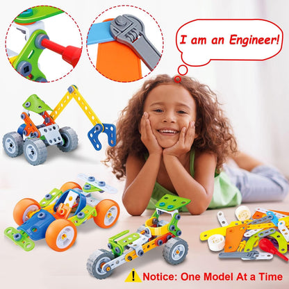 DIY Construction Building Blocks Toy Set with Hands-On Logical Thinking and Creative Engineering Learning Kit, Safe for Ages 3+