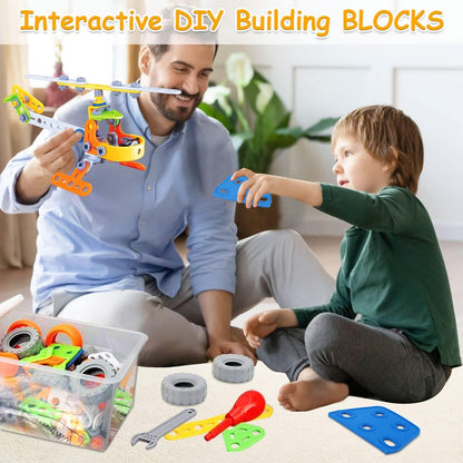 DIY Construction Building Blocks Toy Set with Hands-On Logical Thinking and Creative Engineering Learning Kit, Safe for Ages 3+