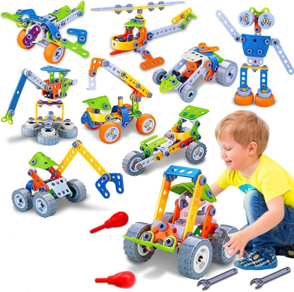 DIY Construction Building Blocks Toy Set with Hands-On Logical Thinking and Creative Engineering Learning Kit, Safe for Ages 3+
