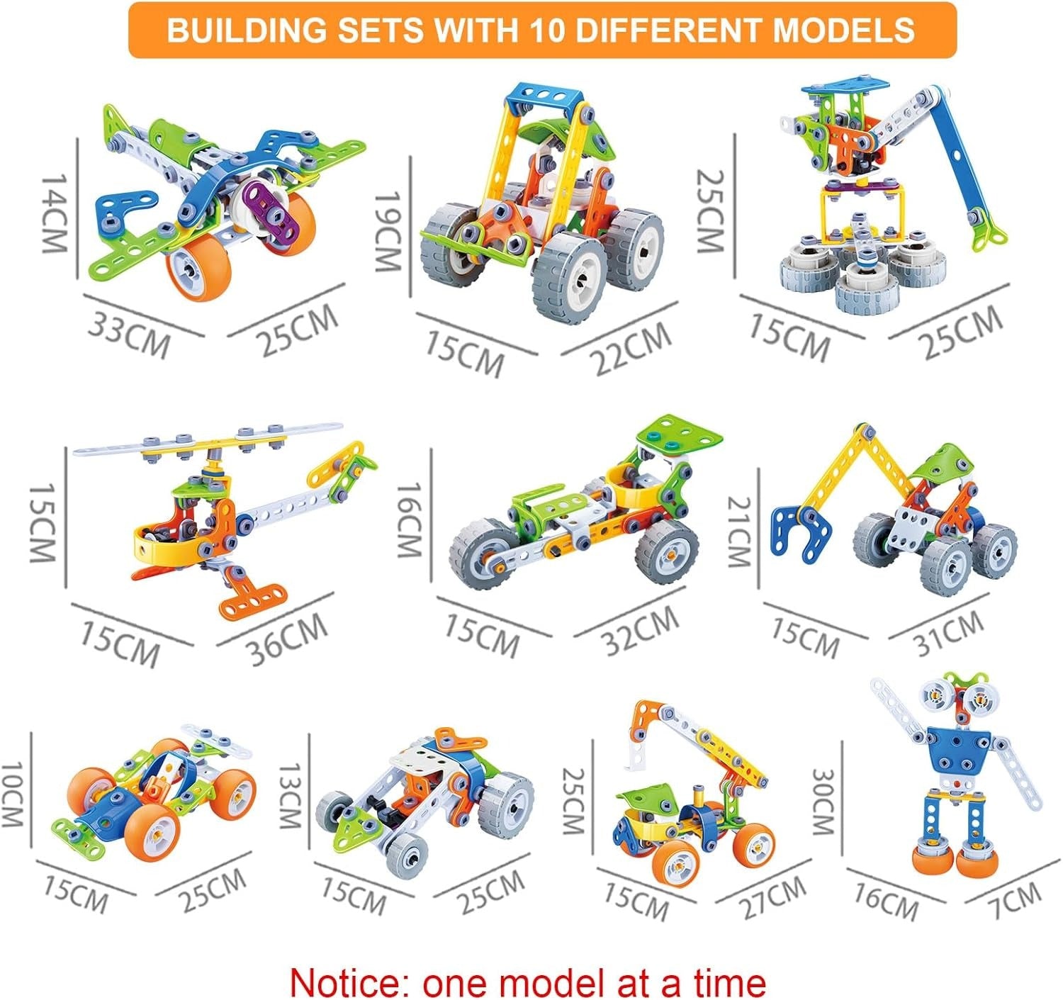 DIY Construction Building Blocks Toy Set with Hands-On Logical Thinking and Creative Engineering Learning Kit, Safe for Ages 3+