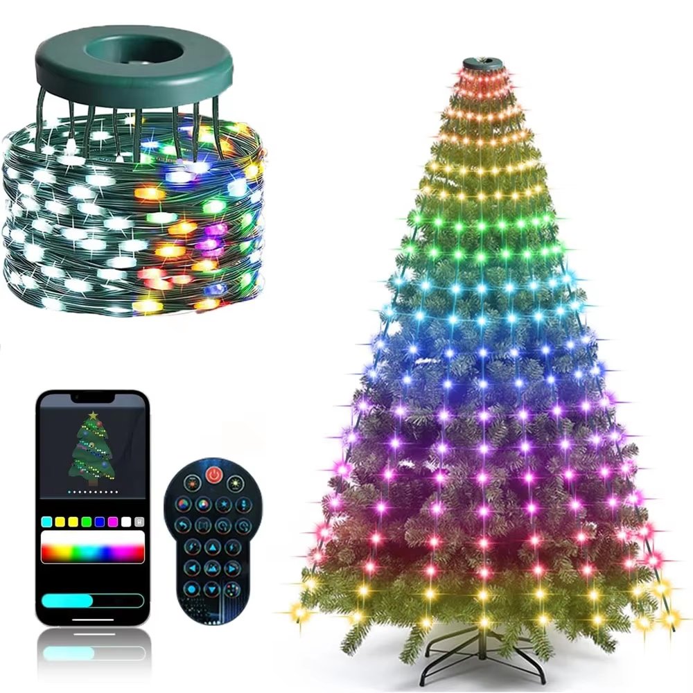 DIY Custom APP Control Smart Christmas Tree Lights – Waterproof LED Decorations with Easy Remote & Smart Control