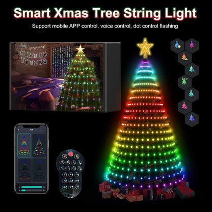 DIY Custom APP Control Smart Christmas Tree Lights – Waterproof LED Decorations with Easy Remote & Smart Control