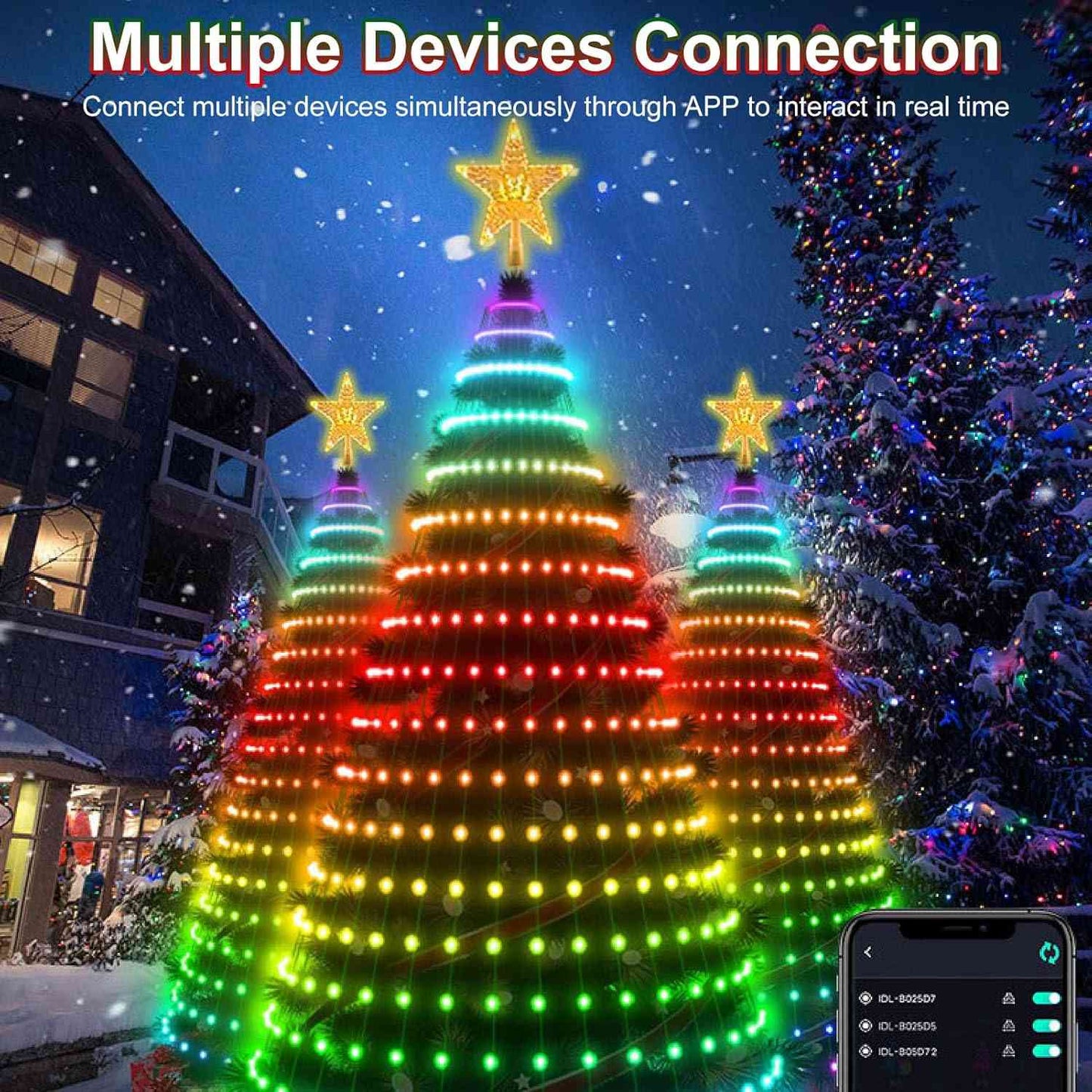 DIY Custom APP Control Smart Christmas Tree Lights – Waterproof LED Decorations with Easy Remote & Smart Control