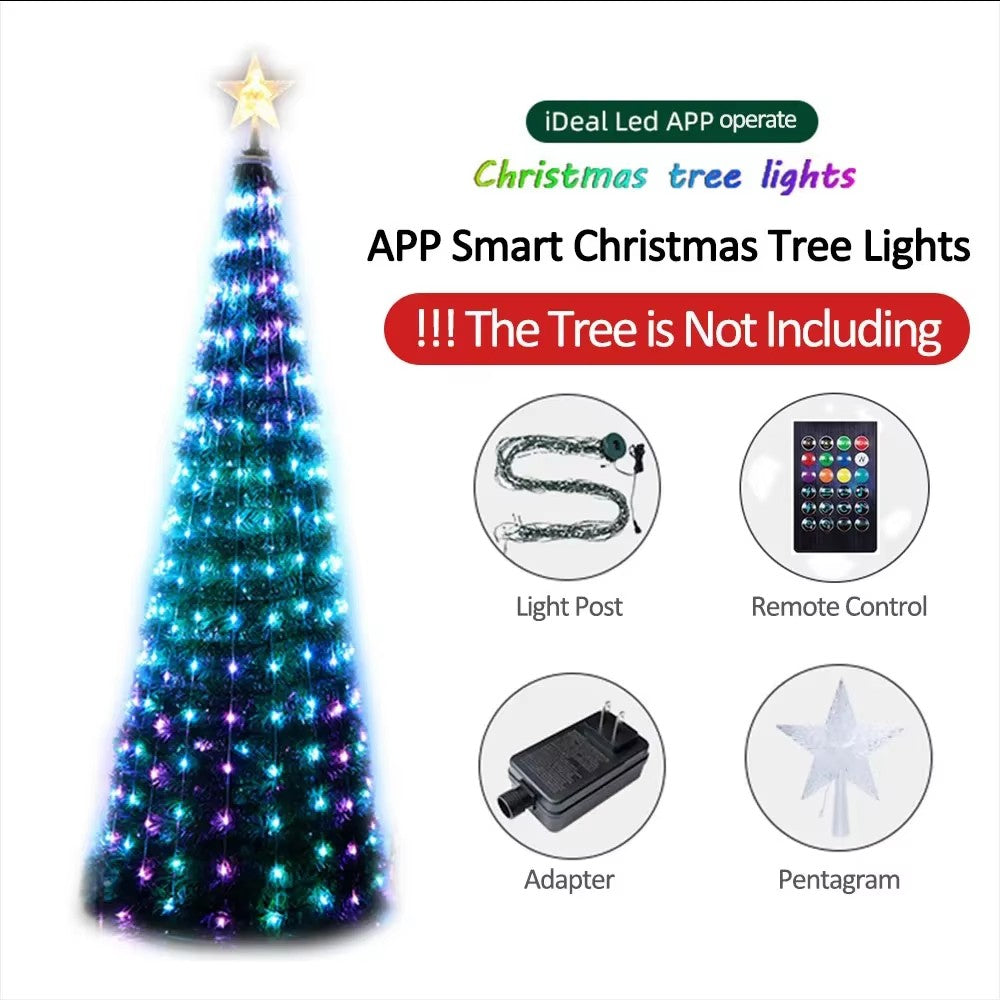 DIY Custom APP Control Smart Christmas Tree Lights – Waterproof LED Decorations with Easy Remote & Smart Control