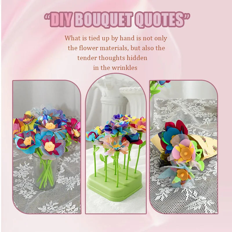 DIY Fabric Flower Bouquet Toy with Complete Craft Kit – Develops Hands-On Skills, Safe for Ages 3+