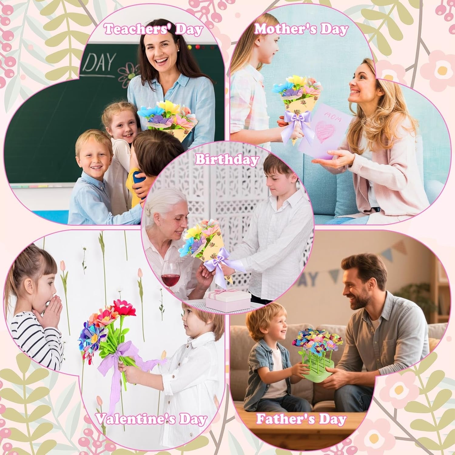 DIY Fabric Flower Bouquet Toy with Complete Craft Kit – Develops Hands-On Skills, Safe for Ages 3+