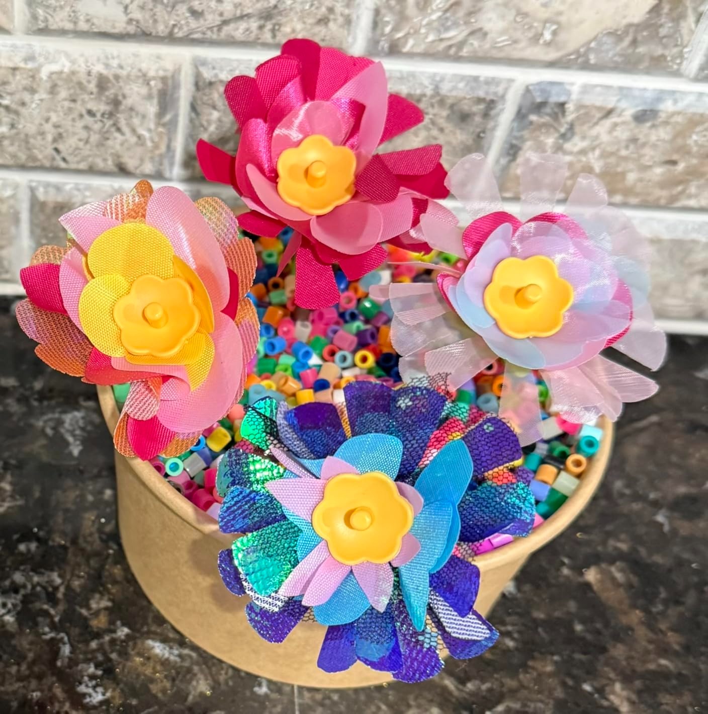 DIY Fabric Flower Bouquet Toy with Complete Craft Kit – Develops Hands-On Skills, Safe for Ages 3+