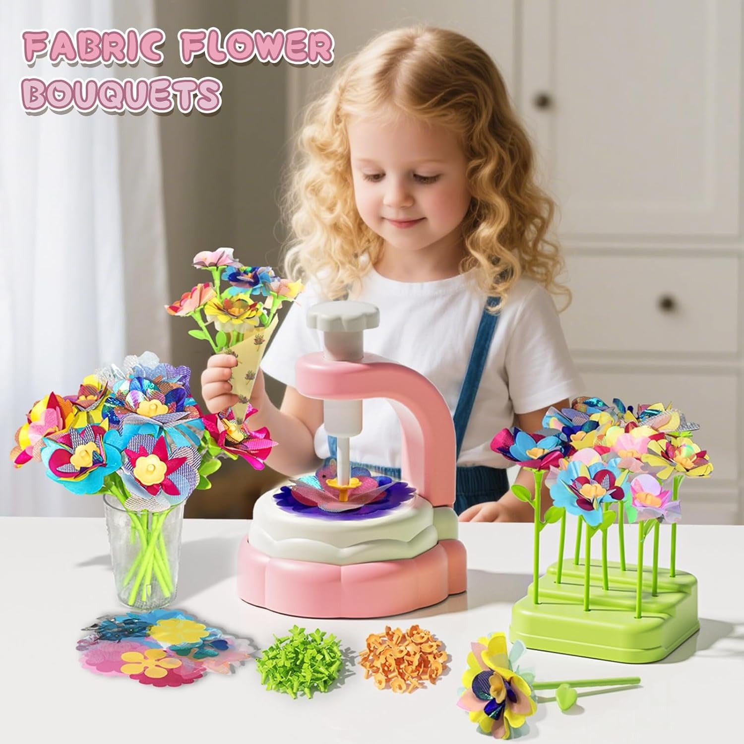 DIY Fabric Flower Bouquet Toy with Complete Craft Kit – Develops Hands-On Skills, Safe for Ages 3+