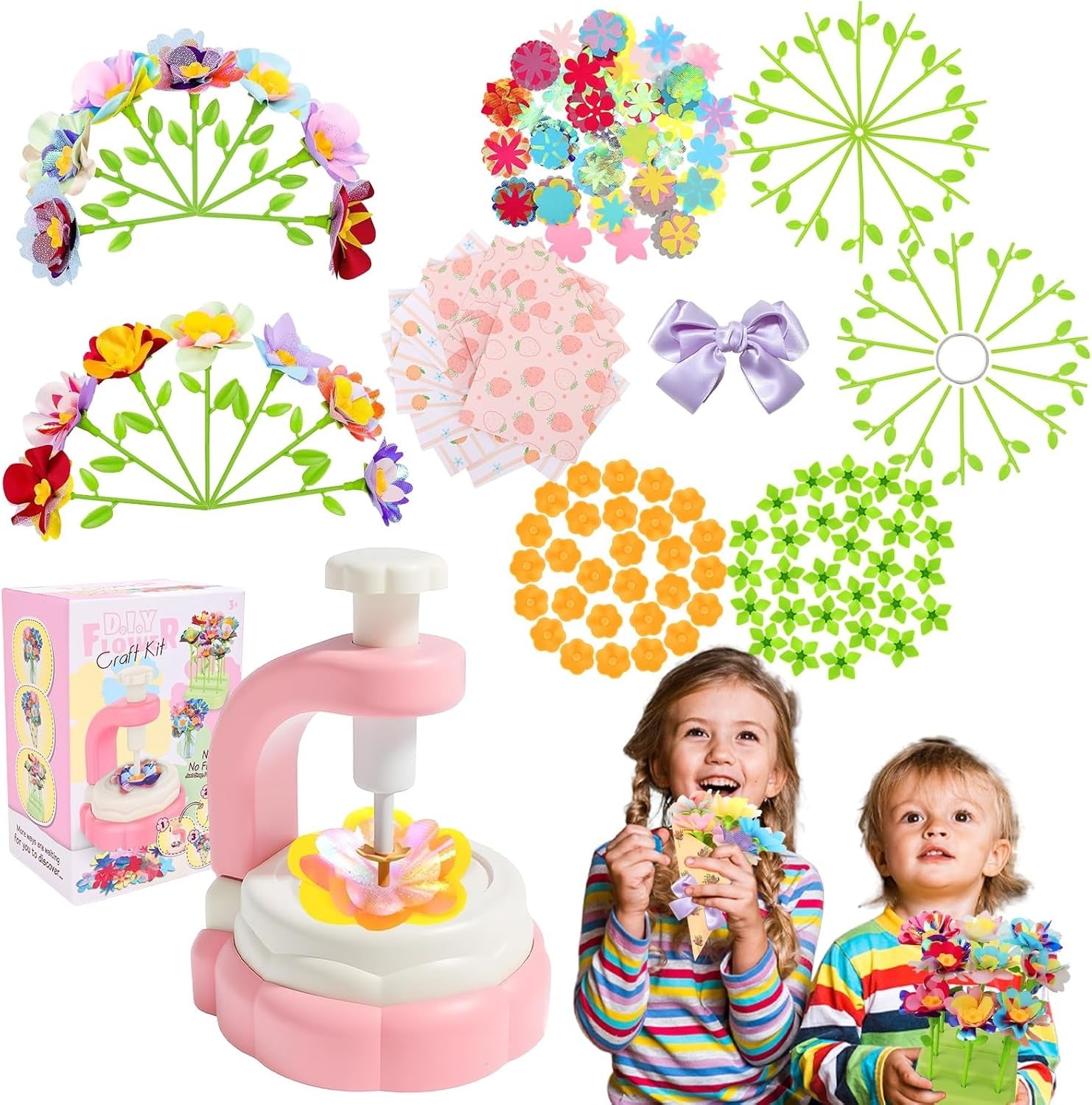 DIY Fabric Flower Bouquet Toy with Complete Craft Kit – Develops Hands-On Skills, Safe for Ages 3+