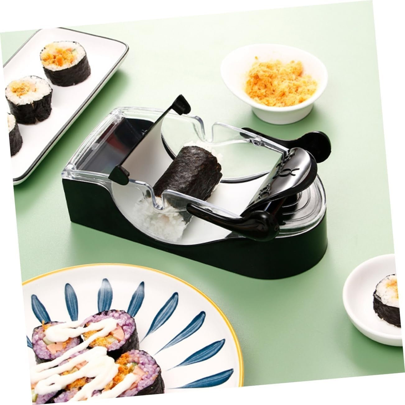DIY Kitchen Sushi Maker Roller With Secure Hold, Tight Even Rolls, Easy to Assemble, Compact Design