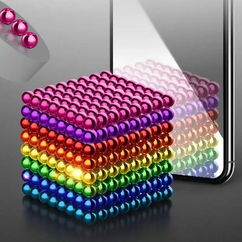 DIY Magnetic Cube With 216Pcs 5mm, Increase Logical Thinking, Stress Relief, Safe for 6+