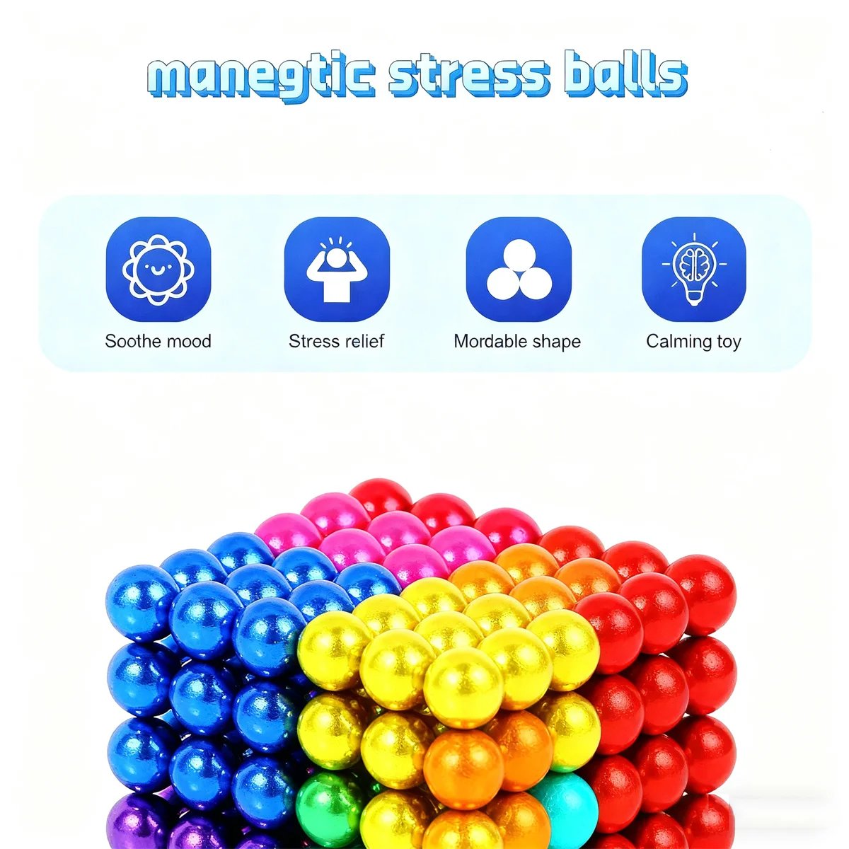 DIY Magnetic Cube With 216Pcs 5mm, Increase Logical Thinking, Stress Relief, Safe for 6+
