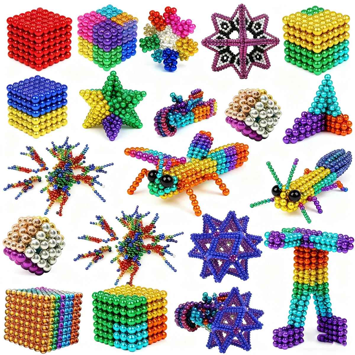 DIY Magnetic Cube With 216Pcs 5mm, Increase Logical Thinking, Stress Relief, Safe for 6+