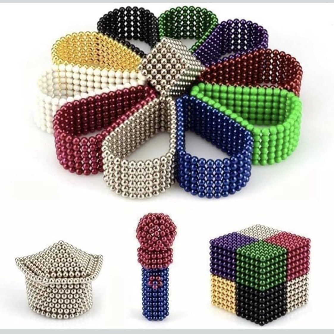 DIY Magnetic Cube With 216Pcs 5mm, Increase Logical Thinking, Stress Relief, Safe for 6+