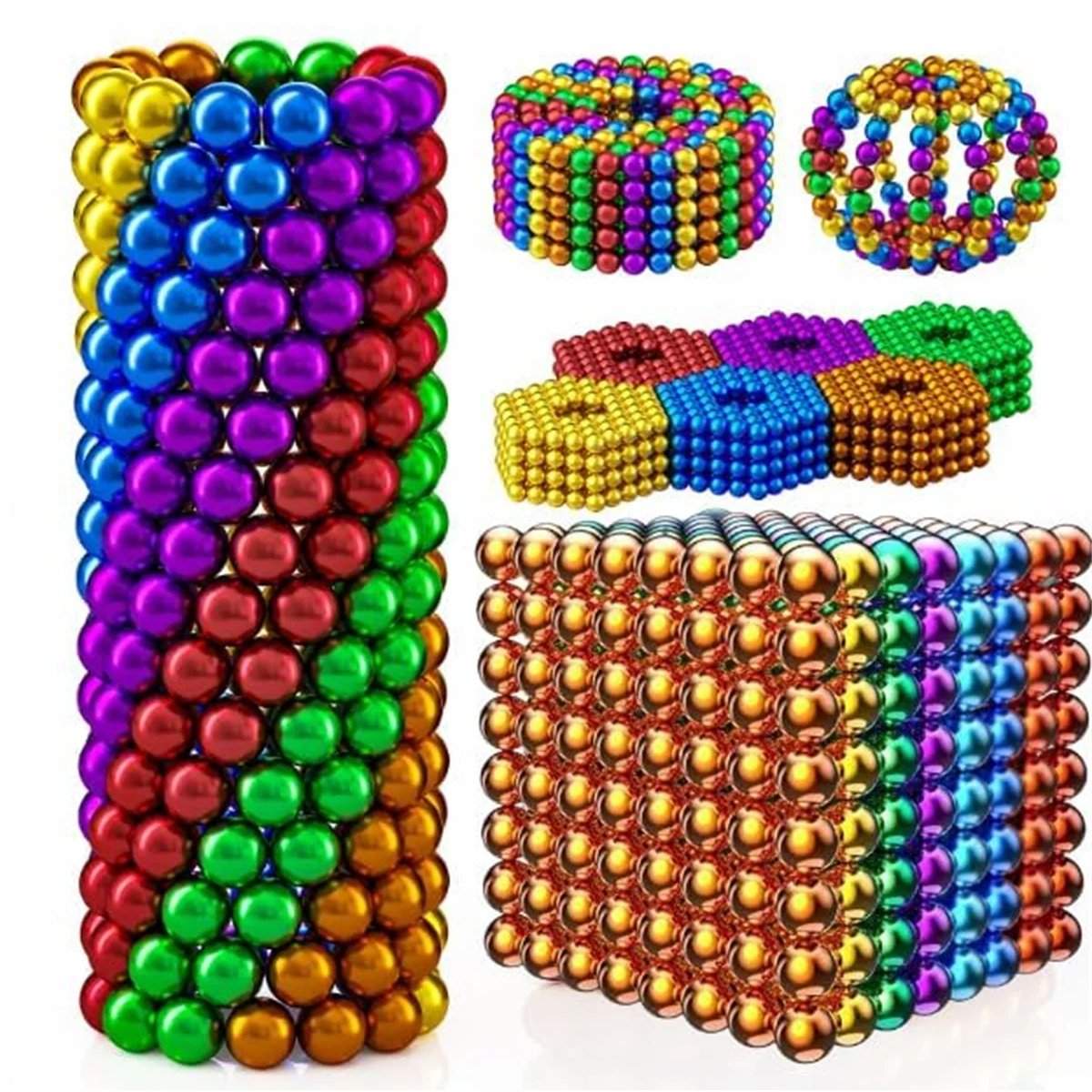 DIY Magnetic Cube With 216Pcs 5mm, Increase Logical Thinking, Stress Relief, Safe for 6+