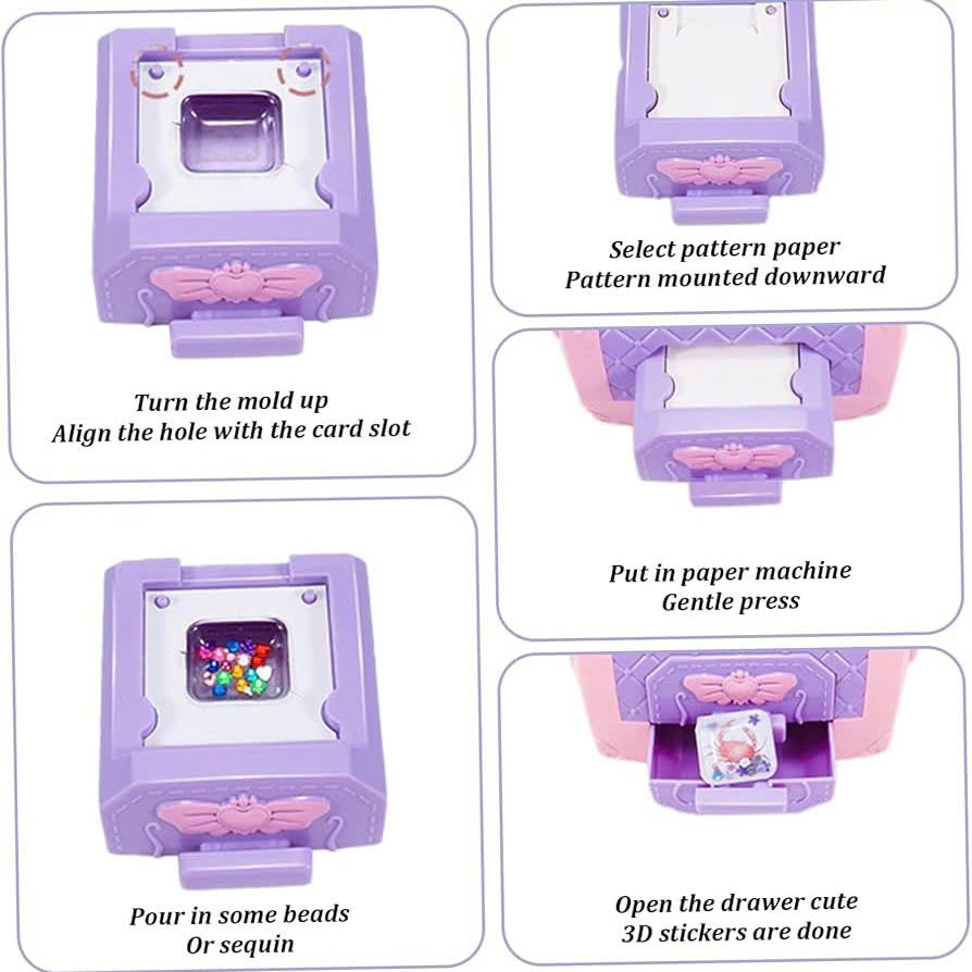 DIY Sticker Maker – Create Your Own 3D Stickers Toy Kit with Strap, No Batteries Required, Safe for Ages 3+