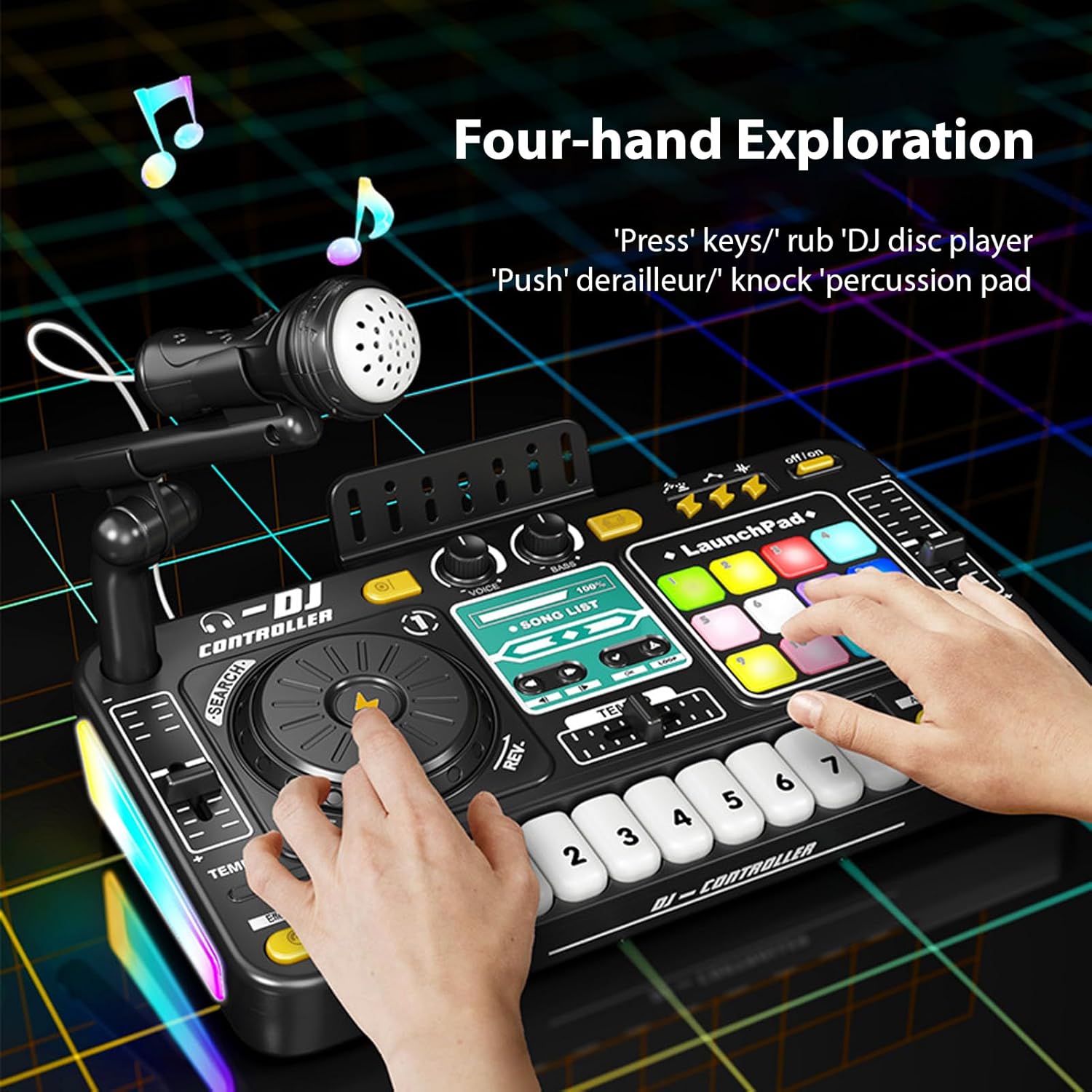 DJ Mixer Pretend Play Toy – Musical Instrument Learning Toy for Kids Creativity
