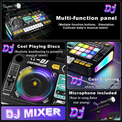 DJ Mixer Pretend Play Toy – Musical Instrument Learning Toy for Kids Creativity