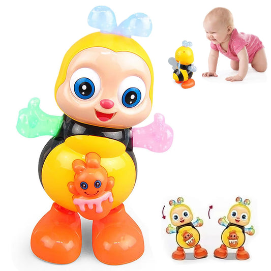 Dancing Bee with Flashing LED Lights, Music Playback, and Interactive Action, Safe for Ages 3+