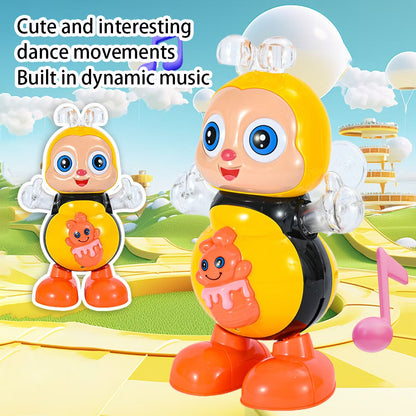 Dancing Bee with Flashing LED Lights, Music Playback, and Interactive Action, Safe for Ages 3+